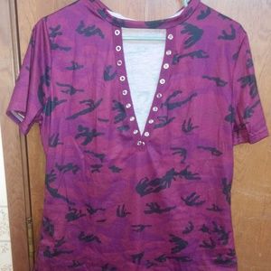 Burgundy Camo top